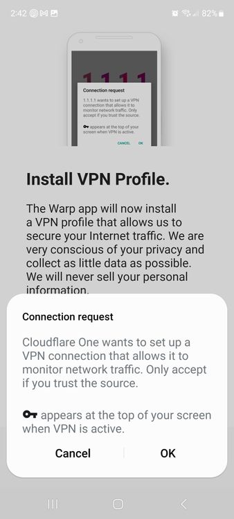 Cloudflare one agent confirm vpn profile android.jpg