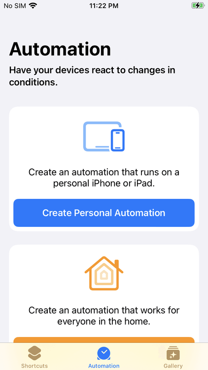 Create an automation with apple shortcuts