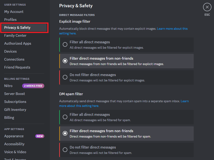 Privacy on Discord 