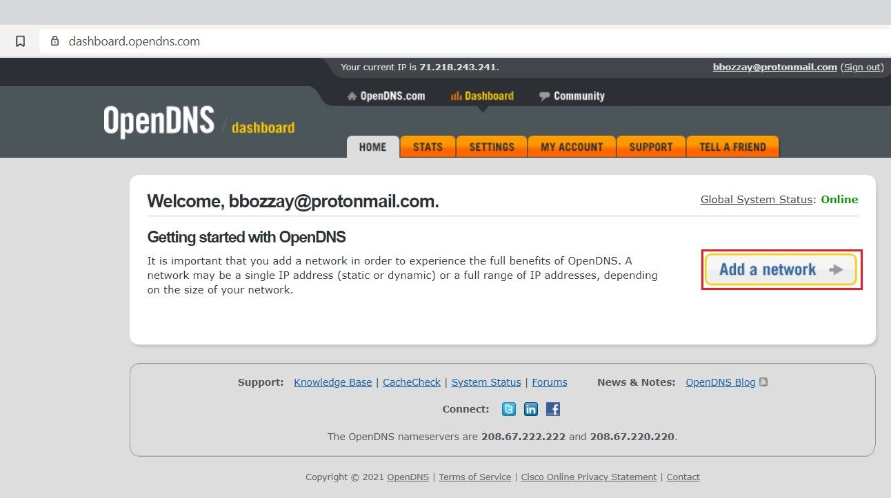 Ips update. OPENDNS IP address. Ссылка на OPENDNS.